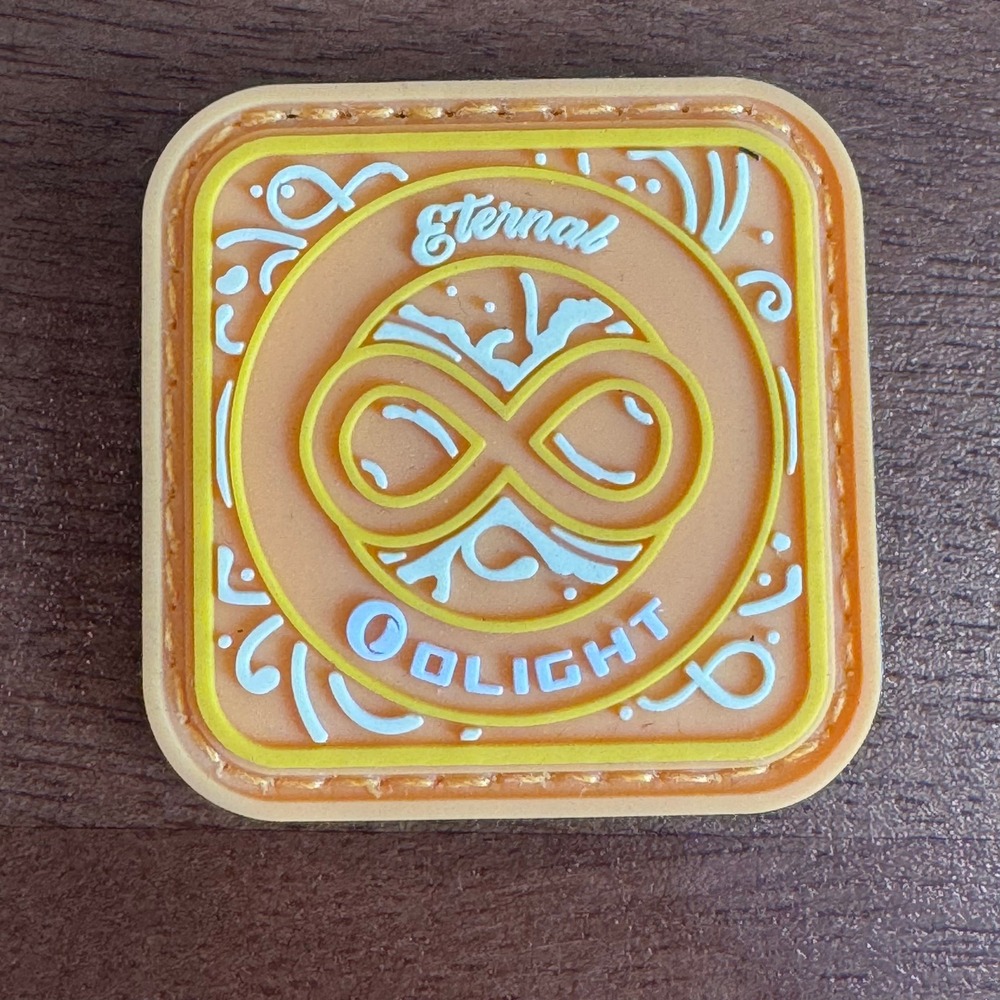 Olight Eternal PVC Morale Patch Orange Yellow Infinity Symbol EDC Gear Hook Loop